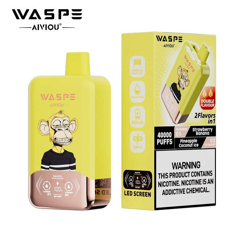 WASPE 40000 Puffs Dual Flavor Disposable Vape – Dual mesh & Smart LED Display - Image 4