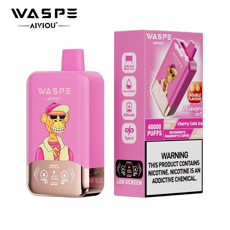 WASPE 40000 Puffs Dual Flavor Disposable Vape – Dual mesh & Smart LED Display - Image 5
