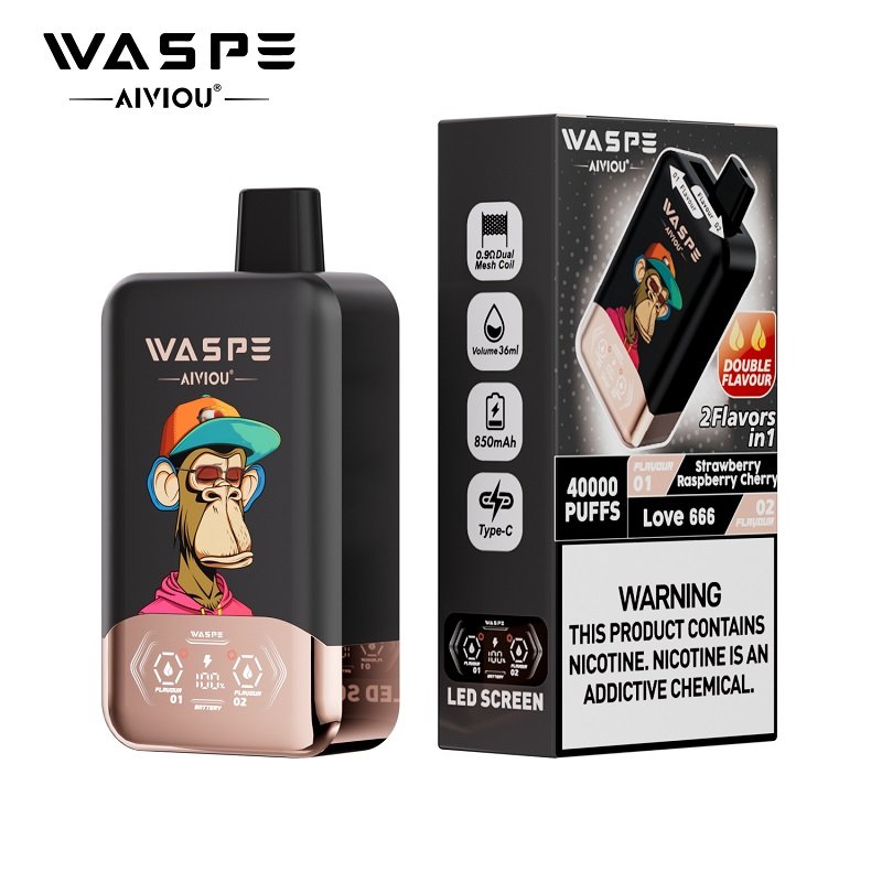 WASPE 40000 Puffs Dual Flavor Disposable Vape – Dual mesh & Smart LED Display - Image 7