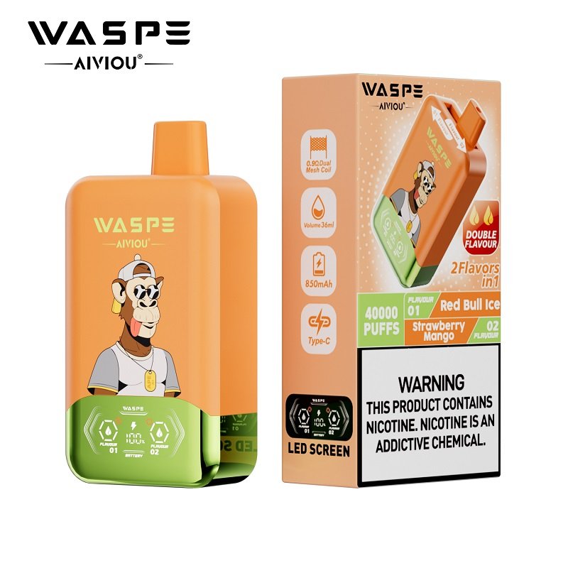 WASPE 40000 Puffs Dual Flavor Disposable Vape – Dual mesh & Smart LED Display - Image 6