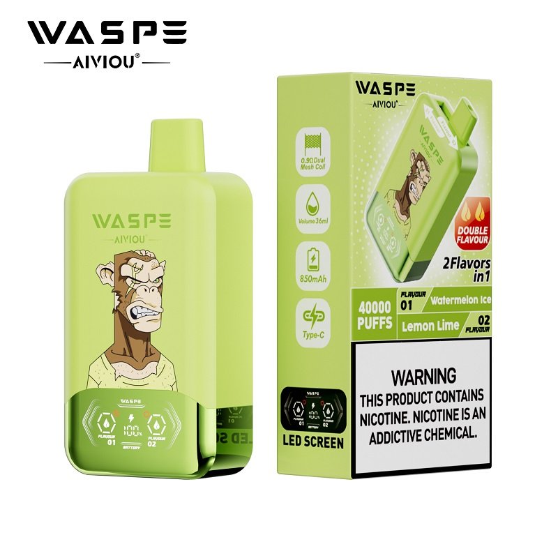 WASPE 40000 Puffs Dual Flavor Disposable Vape – Dual mesh & Smart LED Display - Image 3
