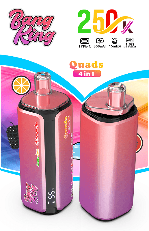 Bang King 250k Puffs Quads flavors