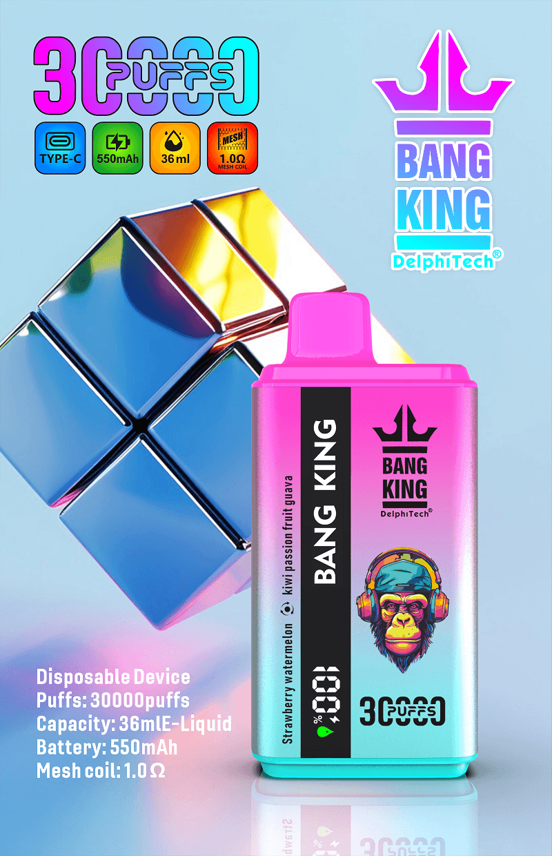 Bang King 30000 Puffs Dual Flavor 2-in-1 Disposable Vape Bulk Wholesale For Sale 36ml Pre-Filled 1.2ohm Mesh Coil Consistent Taste High Puff Count - Image 4