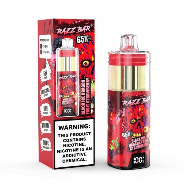 Razz Bar 65K+ Visible Oil Rechargeable Disposable Vape (Transparent Tank | 2.5% Nicotine Salt | Type-c) - Image 4