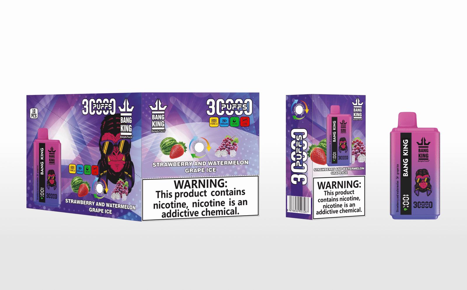 Bang King 30000 Puffs Dual Flavor 2-in-1 Disposable Vape Bulk Wholesale For Sale 36ml Pre-Filled 1.2ohm Mesh Coil Consistent Taste High Puff Count - Image 6