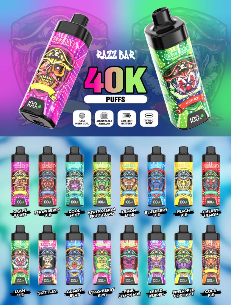 razz bar 40k puff with led display