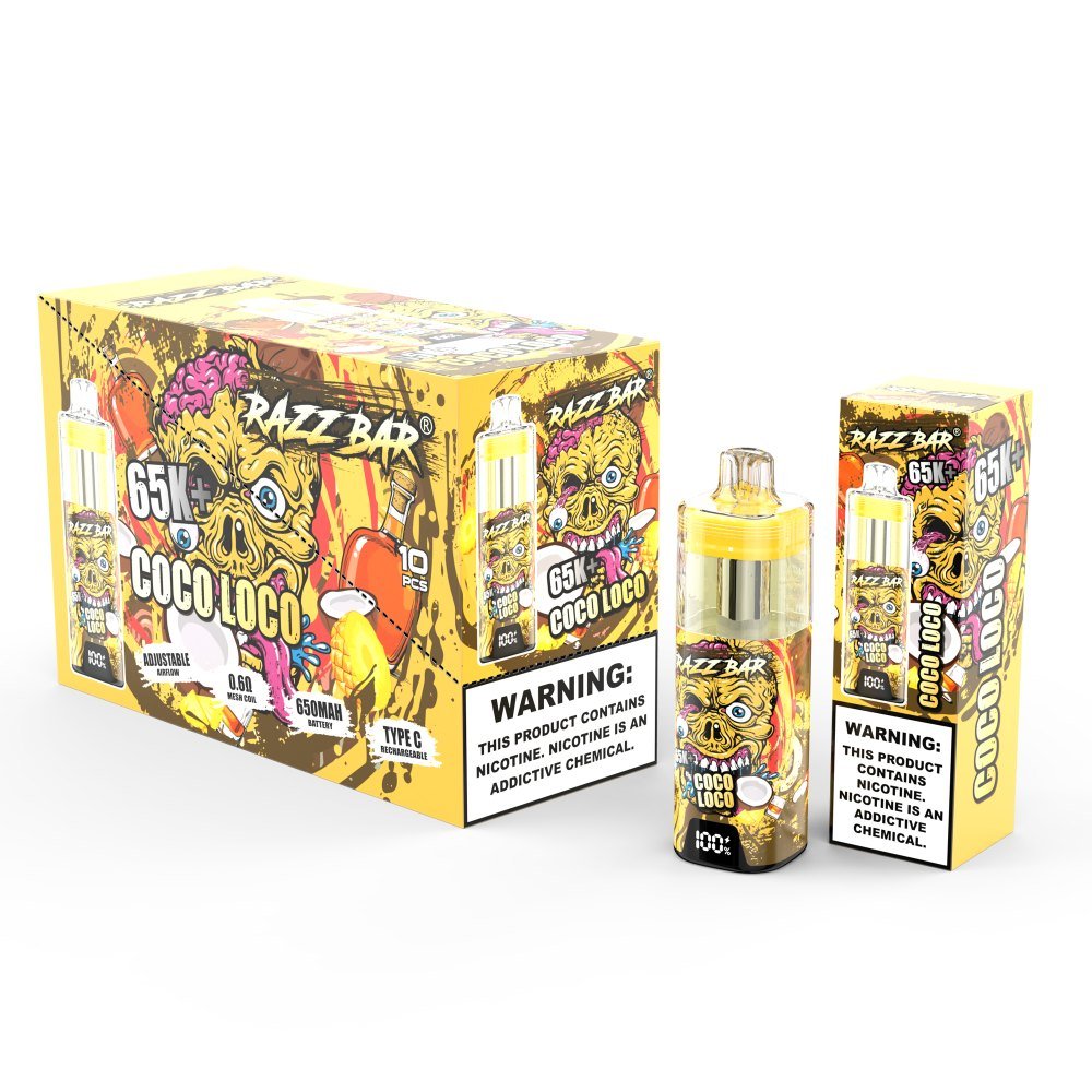 Razz Bar 65K+ Visible Oil Rechargeable Disposable Vape (Transparent Tank | 2.5% Nicotine Salt | Type-c) - Image 5