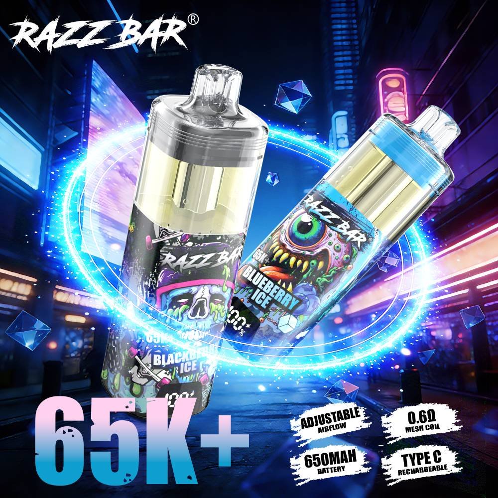 Razz Bar 65K+ Visible Oil Rechargeable Disposable Vape (Transparent Tank | 2.5% Nicotine Salt | Type-c) - Image 6