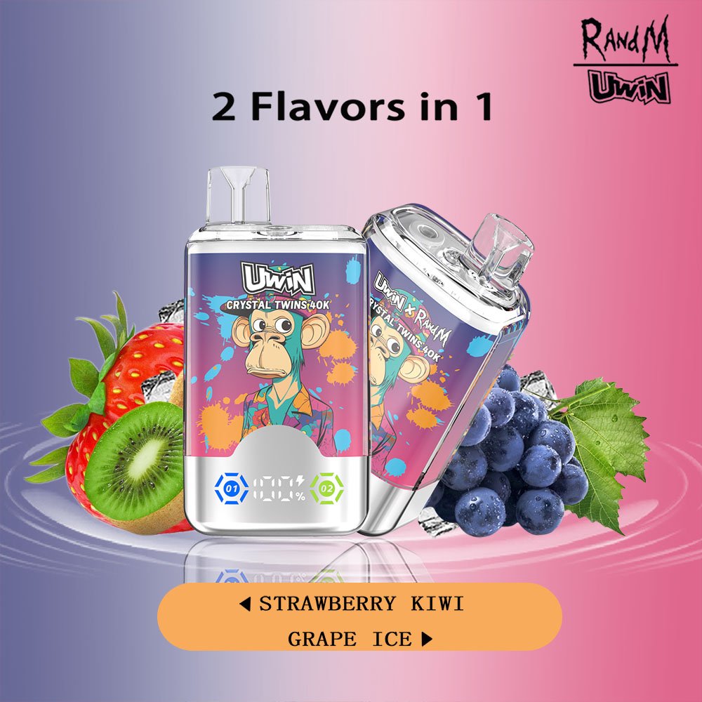Uwin X RandM Twins Crystal 40K Puffs Dual Flavor Rechargeable Disposable Vape - Image 8